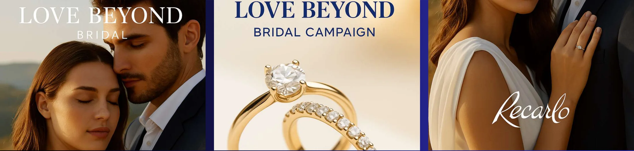 “Love Beyond Bridal” campaign concept imagery from the Recarlo deck